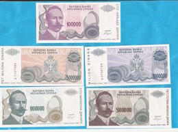 1993  PETAR KOCIC  5  STUECK     RRR  SELTEN  BOSNIA REPUBLIKA SRPSKA BANJA LUKA LUX - Vrac - Billets