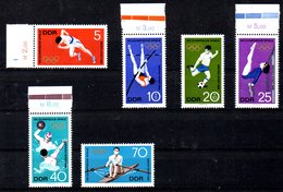 RDA. N°1100-05 De 1968. J.O. De Mexico/Athlétisme/Water-polo/Football/Aviron/Gymnastique. - Zomer 1968: Mexico-City