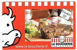 Carte De Visite Du Restaurant La Boucherie, Alençon (vers 2014) - Tarjetas De Visita