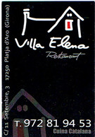 Carte De Visite Du Restaurant Villa Elena, Platja D'Aro (Espagne) Vers 2014 - Visitenkarten