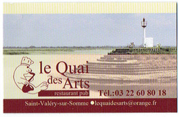 Baie De Somme Carte De Visite Du Restaurant Pub Le Quai Des Arts, Saint Valéry Sur Somme (vers 2014) - Cartes De Visite