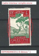 Variétés 1928 N° 27 CERF RF CHIFFRE TAXE 4 NOUVELLE CALÉDONIE NEUF DOS CHARNIÈRE - Timbres-taxe