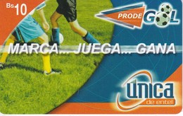 TARJETA DE BOLIVIA DE MARCA-JUEGA Y GANA DE UNICA Bs10 (FUTBOL-FOOTBALL) - Bolivien