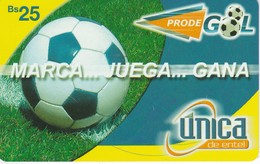 TARJETA DE BOLIVIA DE MARCA-JUEGA Y GANA DE UNICA Bs25 (FUTBOL-FOOTBALL) - Bolivie