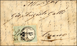 132 1855 - 15 Cent., Marca Da Bollo Tipografica (3), Ottimo Stato, Su Lettera Da Lecco 21/7/1855 (punti ... - Lombardije-Venetië