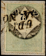 136 1854 - 75 Cent., Marca Da Bollo Tipografica (6), Perfetta, Usata Su Piccolo Frammento Ad Udine 4/11.... - Lombardo-Venetien