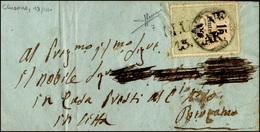138 1854 - 15 Cent., Marca Da Bollo Calcografica (7), Perfetta, Su Sovracoperta Di Lettera Da Clusone 13... - Lombardy-Venetia