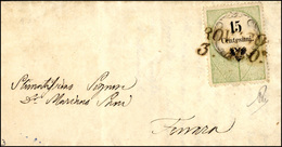 140 1856 - 15 Cent., Marca Da Bollo Calcografica (7), Perfetta, Su Lettera Da Rovigo 3/8/1856 A Ferrara.... - Lombardo-Venetien