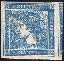 153 1854 - 3 Cent. Mercurio Azzurro, II Tipo (2), Gomma Originale, Perfetto.... - Lombardo-Vénétie