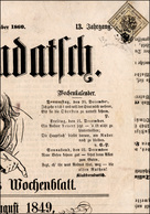 167 1860 - 1 Kr. Nero (2), Perfetto, Su Testata Di Giornale Berlinese Del 16/12/1860, Usato Con Piccolo ... - Lombardo-Vénétie