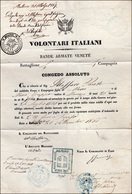 177 1866 - Foglio Di Congedo Rilasciato Il 26/9/1866 Ad Un Volontario Italiano Arruolatosi Il 24/7/1866 ... - Lombardo-Vénétie