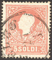 205 MELZO, C1 Punti R1 - 5 Soldi (25a), Perfetto, Usato Il 27/1/1859. Raro. Ferrario, Cert. Diena.... - Lombardo-Venetien