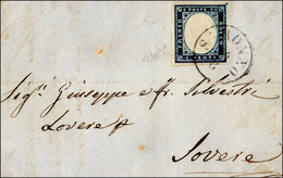 214 SARONNO, C1 Punti 9 - 20 Cent. (15B), Perfetto, Su Lettera Del 24/8/1859 Per Lovere. Mondolfo.... - Lombardije-Venetië