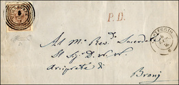 221 VIMERCATE, C4 Punti 7 - 30 Cent. (21), Perfetto, Su Fresca Sovracoperta Di Lettera Del 5/7/1856 Per ... - Lombardo-Veneto