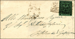 224 1853 - 5 Cent. Verde, I Emissione (1), Perfetto, Su Lettera Da Modena 6/12/1853 A Castelnovo Di Garf... - Modena