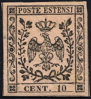 226 1852 - 10 Cent. Rosa Chiaro, I Emissione (2), Gomma Originale, Perfetto. A.Diena.... - Modena