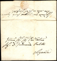 275 1835 - Lettera Non Affrancata Da Gagliano 3/8/1835 Ad Aquila, Manoscritto Al Verso "spendendo Qui, P... - Neapel