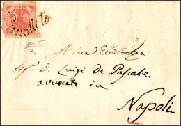 302 1860 - 2 Grana Rosa Lillaceo, III Tavola (7a), Separato A Mano, Su Lettera Da Aquila 24/8/1860 Annul... - Naples