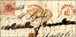 321 1860 - 2 Grana Rosa Carminio, III Tavola (7c), Bordo Di Foglio, Perfetto, Su Lettera Da Penne 23/9/1... - Naples