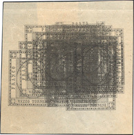 376 1861 - 1/2 Tornese Nero, Prova Litografica Di Stampa Effettuata Dalla Pietra D'origine Su Foglietto ... - Naples