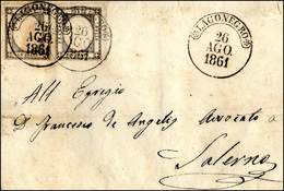 415 LAGONEGRO, Cerchio Punti 6 - 1 Grano (19), Coppia, Perfetta, Su Sovracoperta Di Lettera Del 26/8/186... - Naples