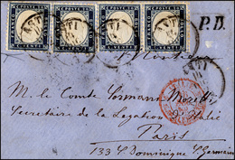 891 1862 - 20 Cent. Indaco Chiaro (2b), Coppia E Due Singoli, Ottimo Stato, Su Busta Da Asti 14/12/1862 ... - Otros & Sin Clasificación