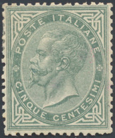 928 1863 - 5 Cent. De La Rue, Tiratura Di Torino (T16), Ottima Centratura, Gomma Originale, Perfetto. A.... - Other & Unclassified
