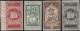 1090 1921 - Dante, Serie Completa, E 15 Cent. Grigio Non Emesso, Non Dentellati (116f/118f,116Af), Gomma ... - Other & Unclassified