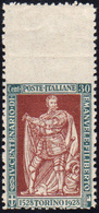 1172 1928 - 30 Cent. Emanuele Filiberto, Dent. 11, Non Dentellato In Alto (228k), Bordo Di Foglio, Gomma ... - Altri & Non Classificati