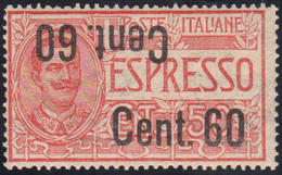 1263 1922 - 60 Cent. Su 50 Cent., Doppia Soprastampa Di Cui Una Capovolta (6d), Gomma Integra, Perfetto. ... - Other & Unclassified