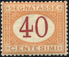 1289 1870 - 40 Cent. Ocra E Carminio (8), Gomma Integra, Perfetto. Splendido Per Freschezza E Centratura.... - Other & Unclassified