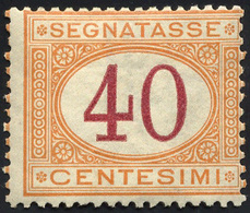 1290 1870 - 40 Cent. Ocra E Carminio (8), Nuovo, Gomma Integra, Perfetto. Molto Fresco E Raro. Cert. Sora... - Other & Unclassified