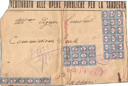 1319 1927 - 2 Lire Azzurro E Carminio, Blocco Di Diciotto, Blocco Di Dodici, Striscia Di Sei, 60 Cent. Ar... - Other & Unclassified