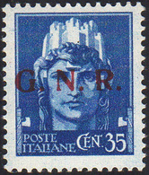 1408 1943 - 35 Cent. Soprastampa G.N.R. Di Brescia, II Tipo (476/II), Gomma Originale, Perfetto. Cert. Si... - Other & Unclassified