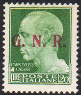 1411 1943 - 20 Lire Soprastampa G.N.R. Di Brescia, III Tipo (487/III), Gomma Integra, Perfetto. Raro! Fie... - Andere & Zonder Classificatie