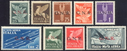 1420 1944 - Soprastampati G.N.R., Tiratura Di Verona (117/125), Ottima Centratura Per I N. 124/125, Gomma... - Airmail