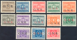 1433 1943/44 - Soprastampati G.N.R., Serie Completa, Tirature Miste Di Verona E Brescia (S. 2308/I), Gomm... - Postage Due