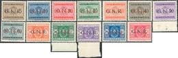 1434 1943/44 - Soprastampati G.N.R., Serie Completa, Tirature Miste Di Verona E Brescia (S. 2308/I), Gomm... - Strafport