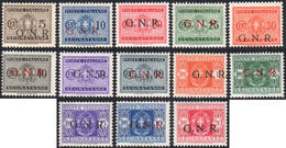 1435 1944 - Soprastampati G.N.R. Di Verona (47/59), Gomma Integra, Perfetti. Cert. Raybaudi Per I Quattro... - Postage Due