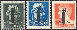 1440 1944 - 15 Cent., 35 Cent. E 1,75 Lire Soprastampa Fascetto Di Verona In Nero (P11,P12,P13), Gomma Or... - Altri & Non Classificati