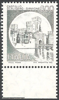 1485 1980 - 600 Lire Castelli Con La Sola Stampa Del Nero (Bolaffi 1628B), Perfetto, Gomma Originale Inte... - Otros & Sin Clasificación