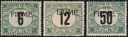 1581 FIUME SEGNATASSE 1918 - Soprastampati A Macchina, Serie Del 1914 (1A/3A), Gomma Integra, Perfetti. G... - Sonstige & Ohne Zuordnung