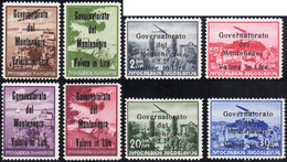 1606 MONTENEGRO POSTA AEREA 1942 - Soprastampati In Nero (10/17), Gomma Integra, Perfetti.... - Sonstige & Ohne Zuordnung