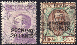 1671 PECHINO 1917 - 20 Cent. Su 50 Cent. Violetto, Michetti, 40 Cent. Su 1 Lira Floreale, Soprastampati A... - Other & Unclassified