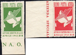 1683 FRANCHIGIA MILITARE 1941 - Verde Giallo E Carminio (1/2), Nuovi, Perfetti. Il Verde Senza Gomma Come... - Italian Eastern Africa