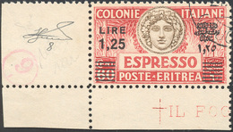 1721 ESPRESSI 1935 - 1,25 Lire Su 60 Cent., Soprastampa Nera, Dent.11 (8), Angolo Di Foglio, Usato, Perfe... - Eritrea