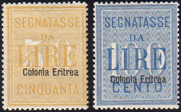 1734 SEGNATASSE 1903 - 50 E 100 Lire Soprastampati (12/13), Gomma Originale Integra, Perfetti. Molto Fres... - Eritrea