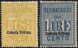 1735 SEGNATASSE 1903 - Alti Valori (12/13), Gomma Integra, Perfetti. Cert. Commerciale.... - Eritrea