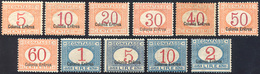 1737 SEGNATASSE 1920/26 - Soprastampati In Basso (14/24), Gomma Originale Integra, Perfetti. Cert. Sorani... - Eritrea