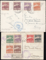 1913 1941/43 - Vedute (107/115), Due Cartoline Con Belle Affrancature Con Valori Dell'emissione, Una Quad... - Otros & Sin Clasificación